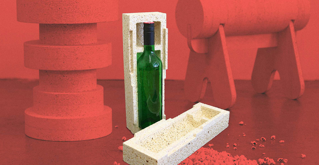 This Styrofoam-like packaging is made of popcorn—not plastic